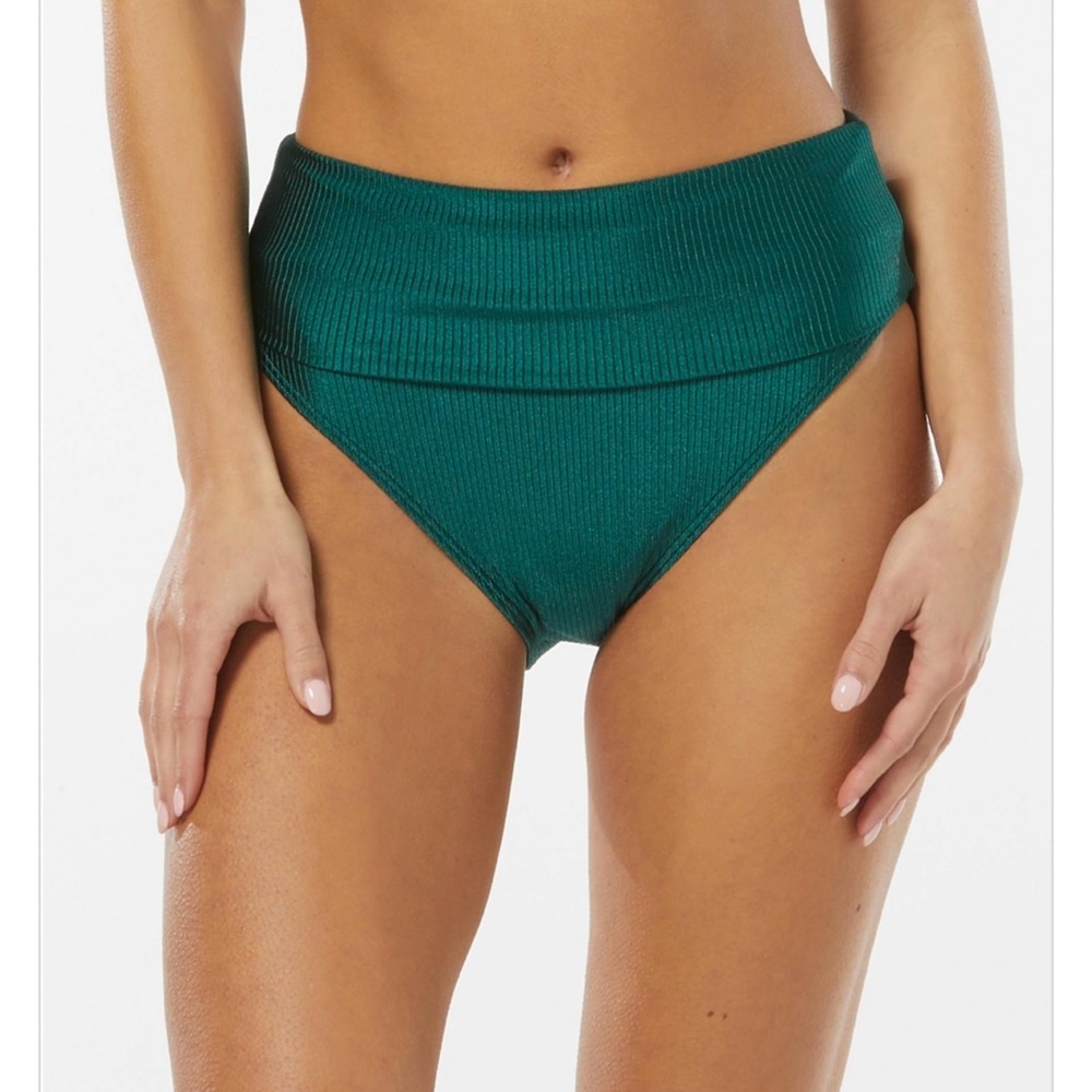 Green Ribbed Bikini Set - Picture 3 of 12